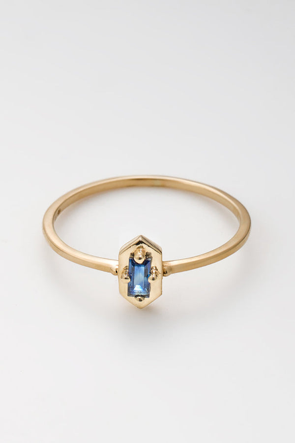 Bague "Gayle" - Or Jaune 375/1000 Et Saphire Bleu