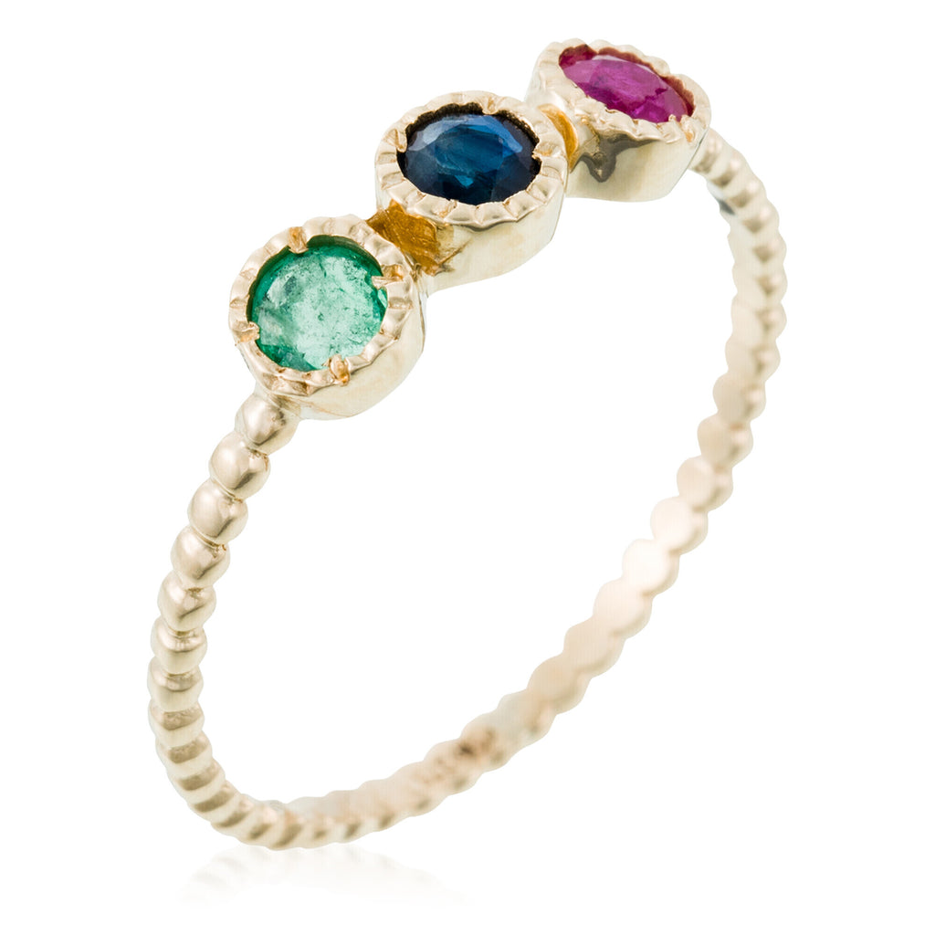 Bague "Trio Précieux 0,11Ct/3" - Or Jaune 375/1000