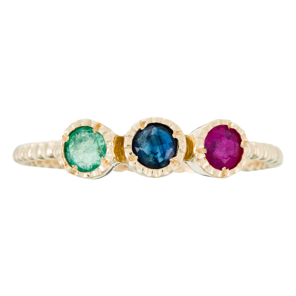 Bague "Trio Précieux 0,11Ct/3" - Or Jaune 375/1000