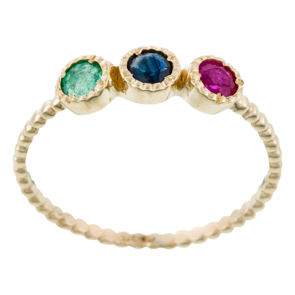 Bague "Trio Précieux 0,11Ct/3" - Or Jaune 375/1000