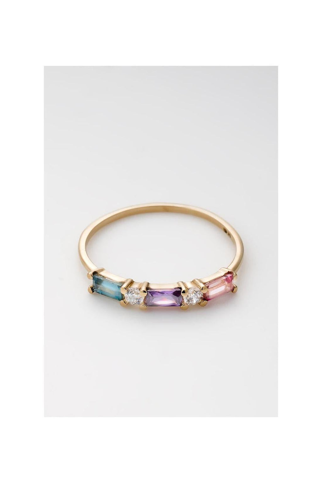Bague " Hazel" Or Jaune 375 / 1000 Et Semiprecious St