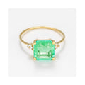 Bague "Espoir 0,5Ct/1" Quartz Vert Et Topazes, Or Jaune 375/1000