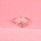 Bague "Pierre Amèthe 0,44Ct/1" - Or Jaune 375/1000