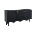 Buffet Calista - Placage Frêne Noir Pieds Métal