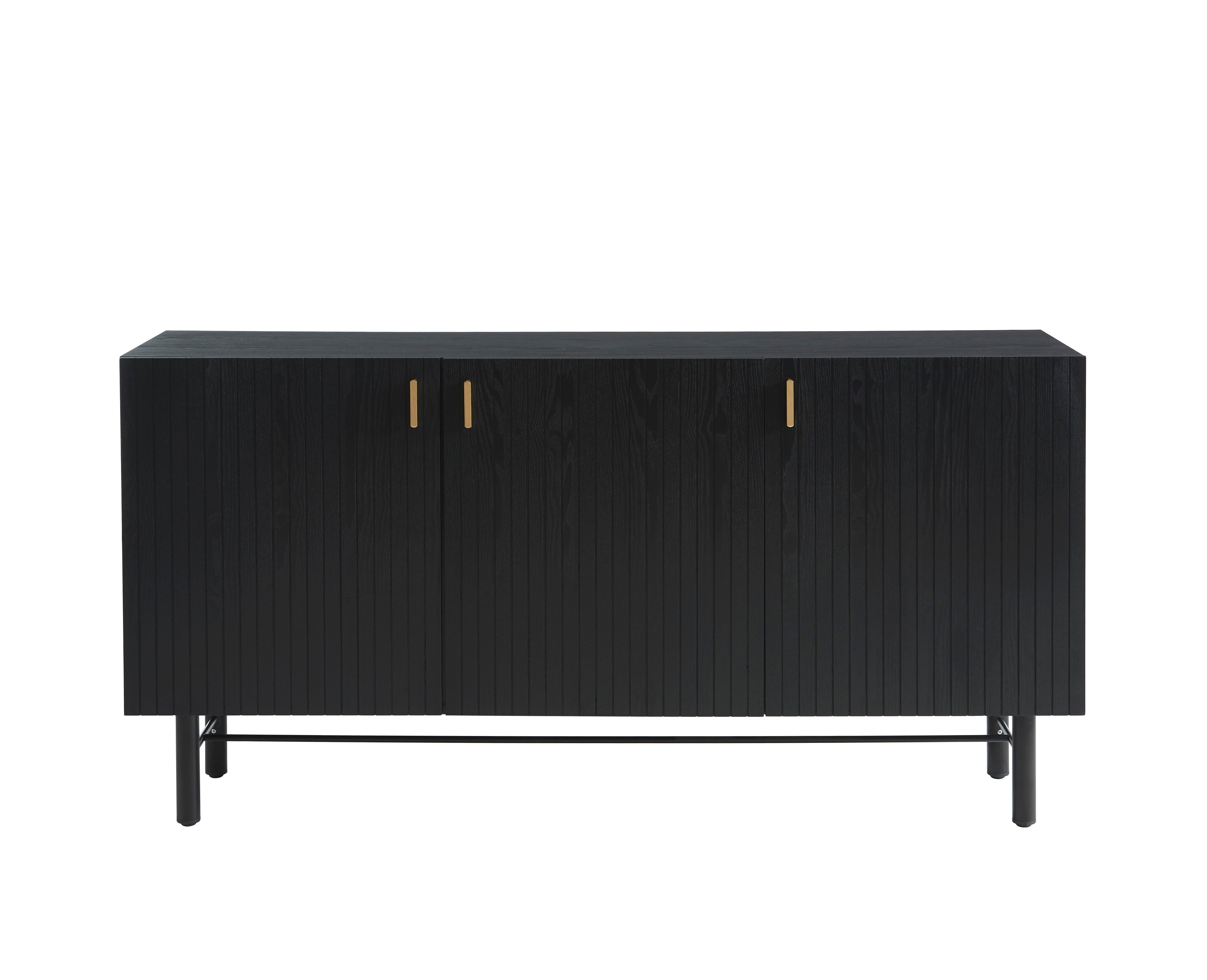 Buffet Calista - Placage Frêne Noir Pieds Métal