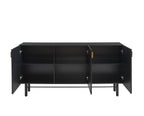 Buffet Calista - Placage Frêne Noir Pieds Métal