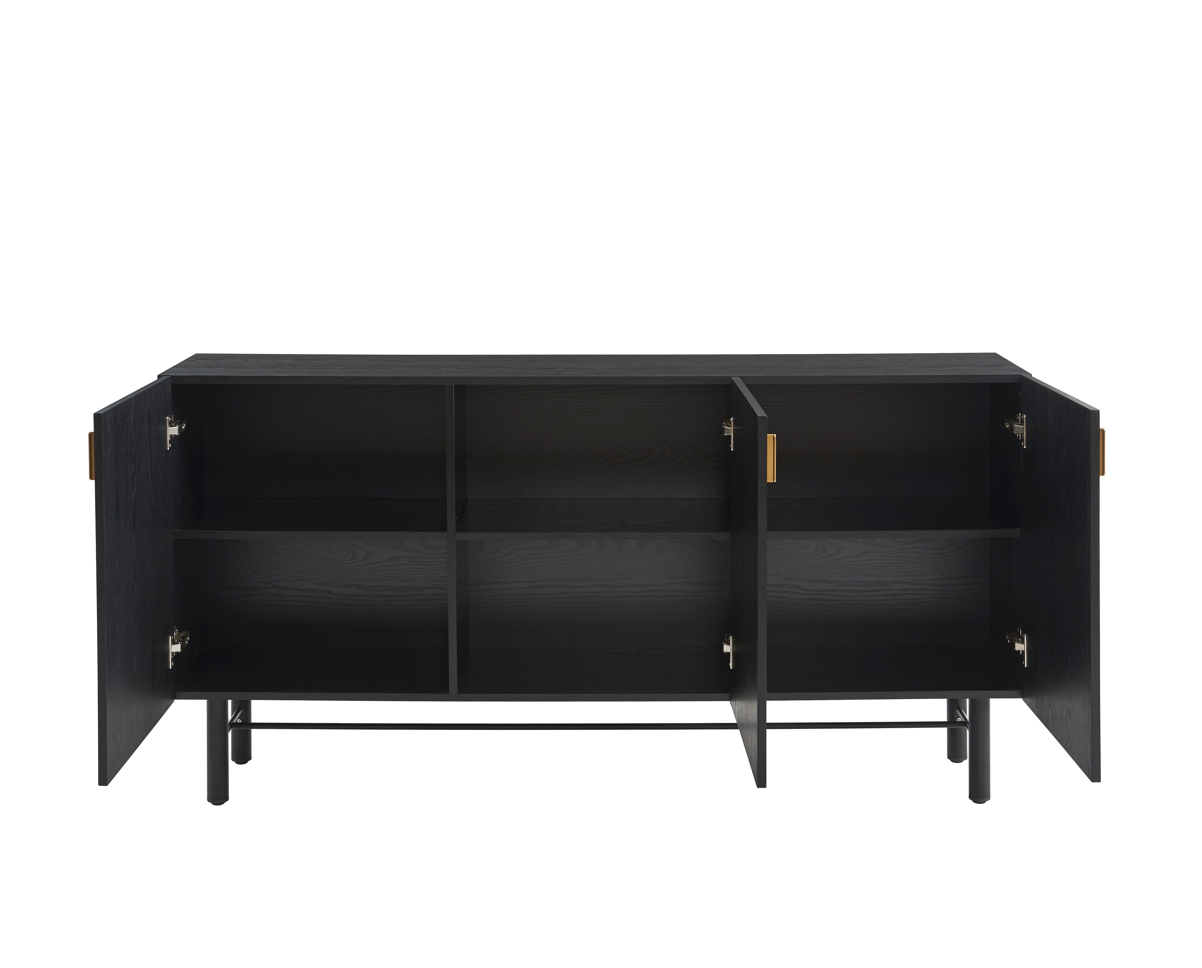 Buffet Calista - Placage Frêne Noir Pieds Métal