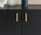 Buffet Calista - Placage Frêne Noir Pieds Métal