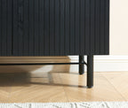 Buffet Calista - Placage Frêne Noir Pieds Métal