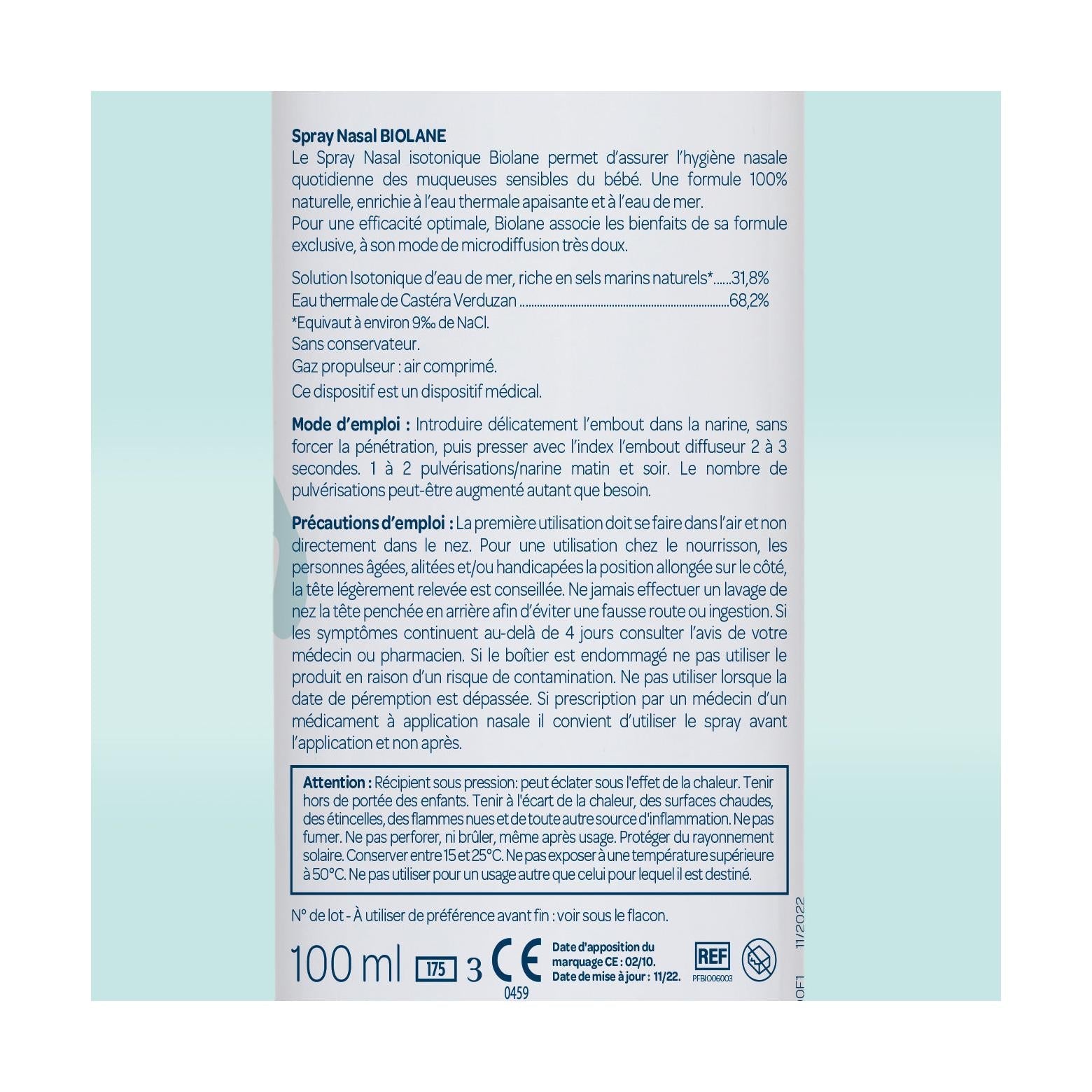Spray Nasal Formule 100% Naturelle
