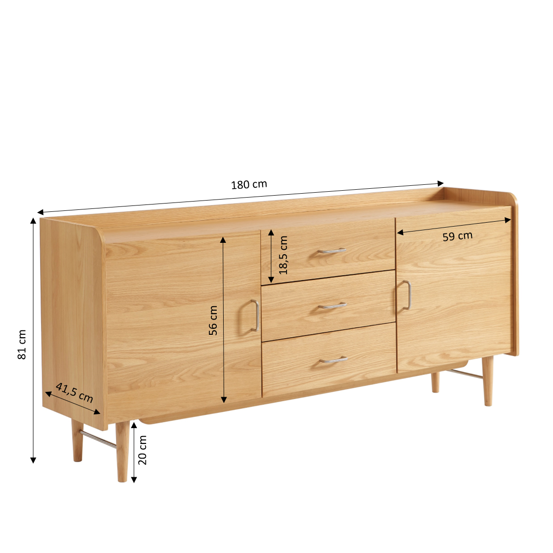 Twiggy - Buffet - Placage Chêne
