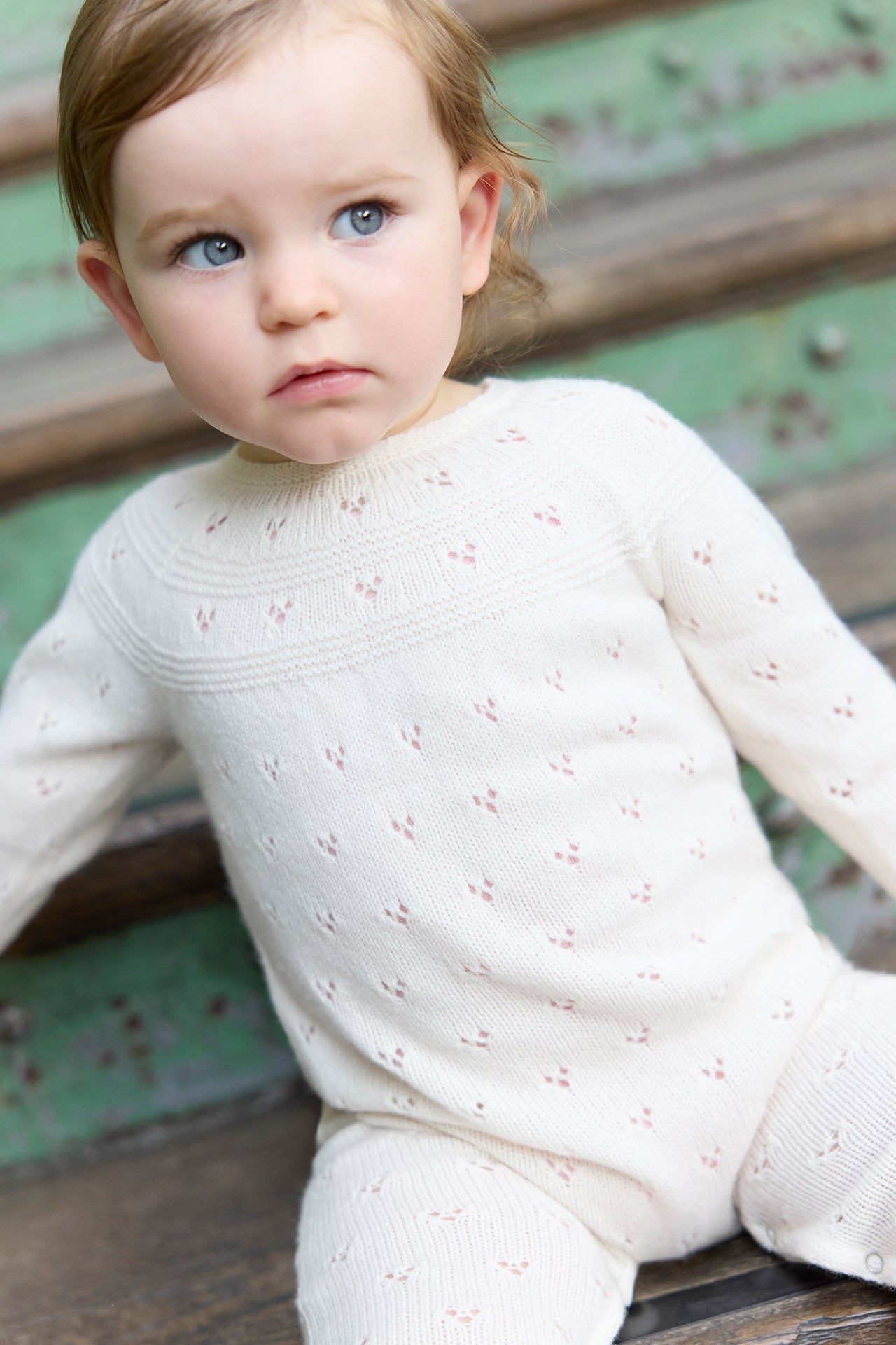 Combinaison - Bébé Détail Ajouré Laine Et Coton