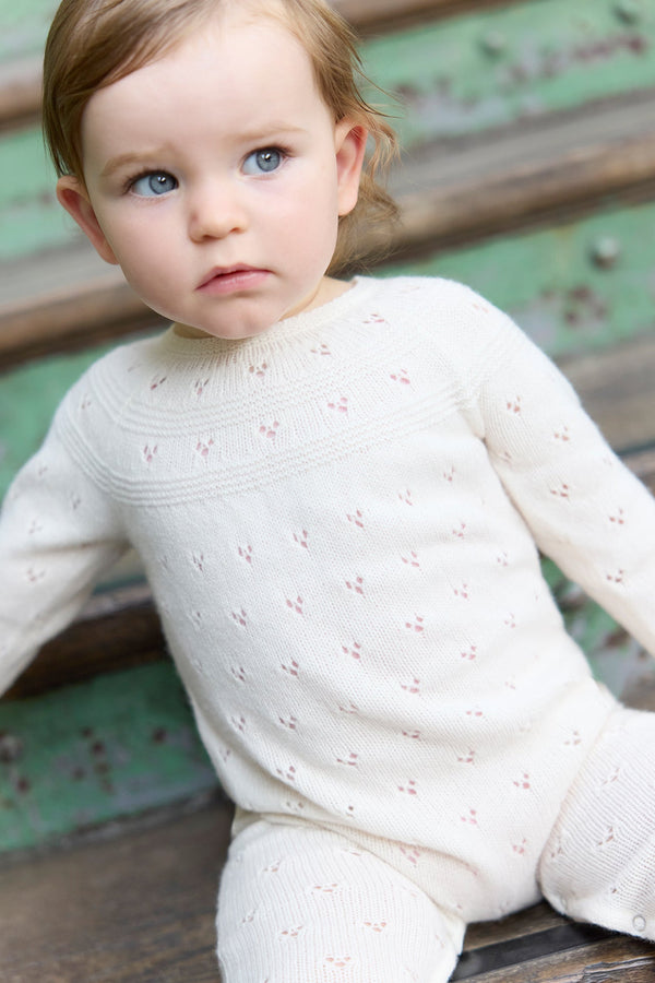 Combinaison - Bébé Détail Ajouré Laine Et Coton