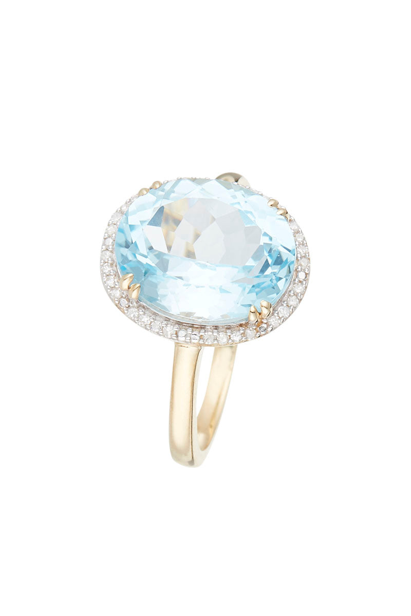 Bague "Topazissime" D0,10/32 & Topaze Bleue 7/1 - Or Jaune 375/1000