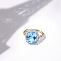 Bague "Topazissime" D0,10/32 & Topaze Bleue 7/1 - Or Jaune 375/1000