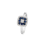 Bague "Volga" D0,03/8 & Saphir 0,58/8 - Or Blanc 375/1000