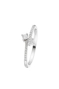 Bague "Aphrodite" D0,23/18 - Or Blanc 375/1000