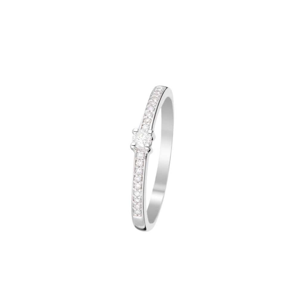 Bague "Toi Mon Amour" D0,14/19 - Or Blanc 375/1000