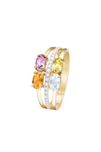 Bague "Cayuga" Diamants 0,1/20 + Peridot, Topaze, Amethyste Et Citrine1,07/4