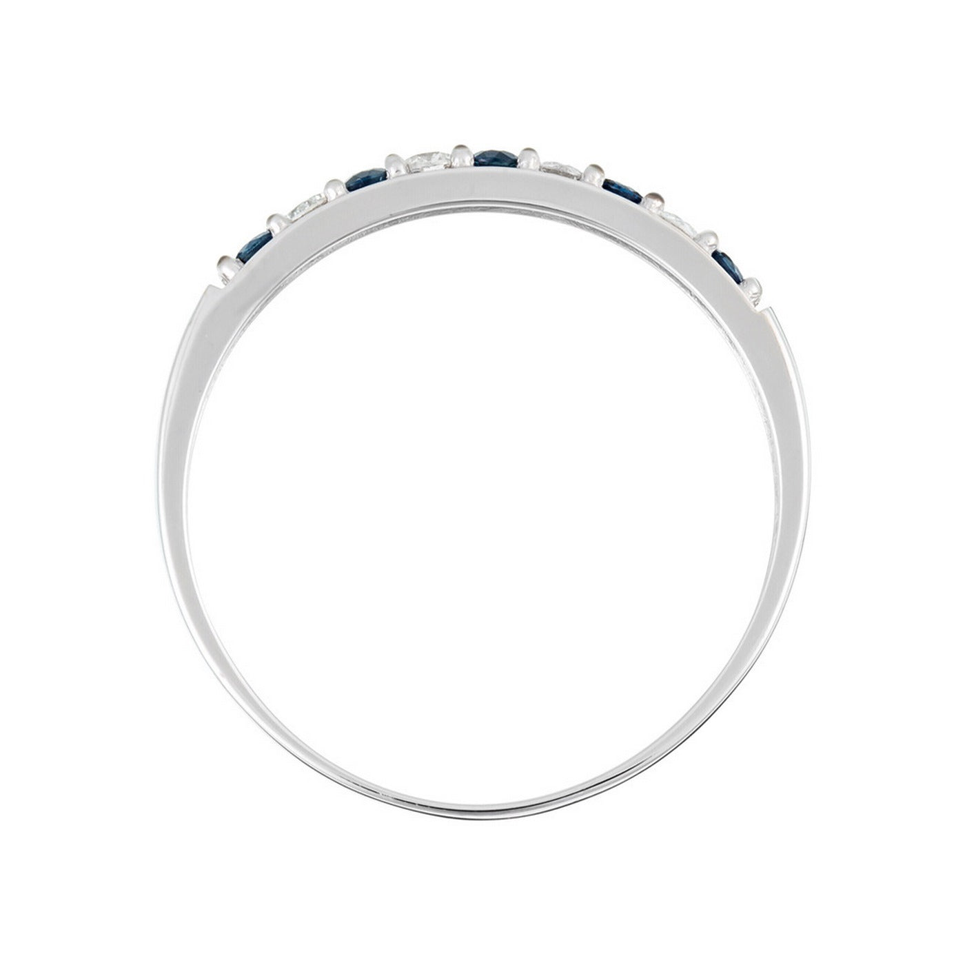 Bague "Séoul" D0,11/4 & Saphir 0,25/5 - Or Blanc 375/1000