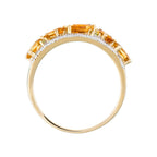 Bague "Olivines" D0,05/16 & Péridot 0,14/6 & Citrine 1,30/5 - Or Jaune 375/1000