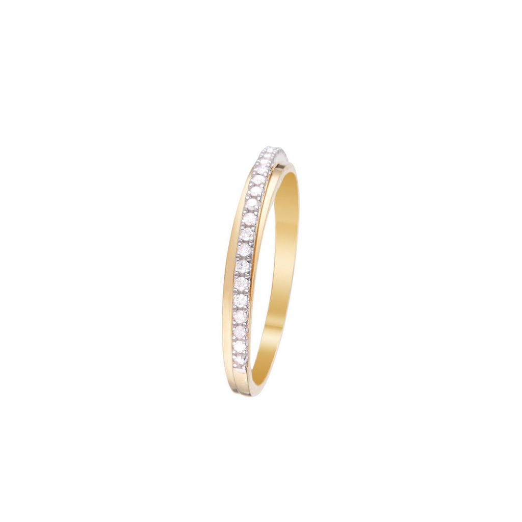 Bague "Alliance Divine" Diamants 0,12/24 - Or Jaune 375/1000