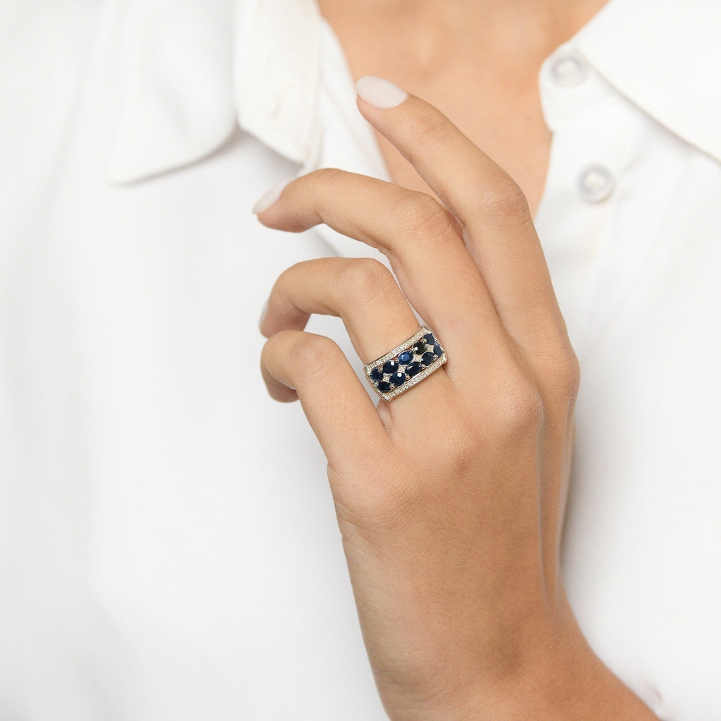 Bague "Hanoï" D0,09/24 & Spahir 2,5/10 - Or Blanc 375/1000