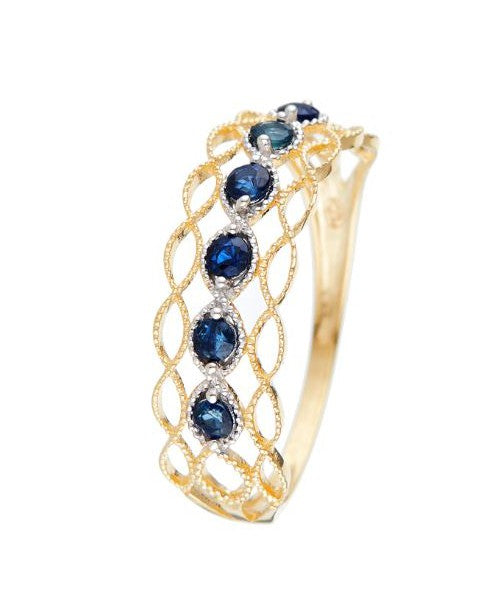 Bague "Pianosa" - Saphir 0,38/6 - Or Jaune 375/1000