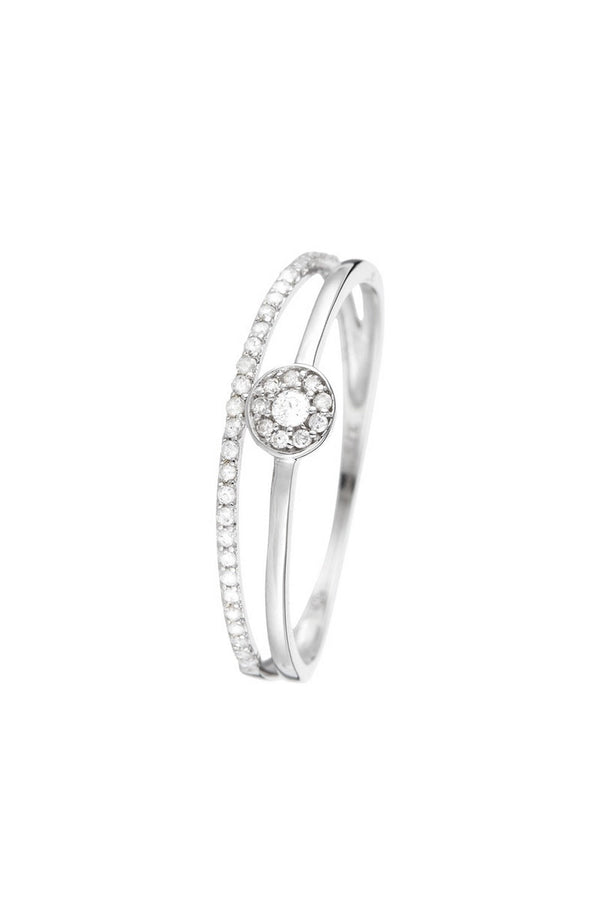 Bague "Ashley" D0,16/39 - Or Blanc 375/1000