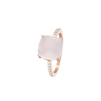Bague "Rose Dragée" D0,11/12 & Quartz Rose 4,8/1 - Or Rose 375/1000