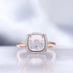 Bague "Quartissime" D0,12/36 & Quartz Rose 2,7/1 - Or Rose 375/1000