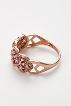 Bague "Astéria" D0,051/16, Rose Amethyste 0,429/13 - Or Rose 375/1000