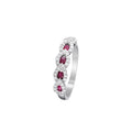 Bague "Samoa" Diamants 0,23/46 Et Rubis 0,33/5 - Or Blanc 375/1000