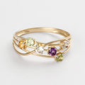 Bague "Colorama" Citrine, Péridot, Topaze Blanche & Améthyste 0,54/6 - Or Jaune 375/1000