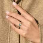 Bague "Tobago" D0,04/14 & Topaze Bleue 1,70/1 - Or Jaune 375/1000