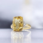 Bague "Green Hill" D0,03/2 & Lemon Quartz 7/1 - Or Jaune 375/1000