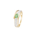 Bague "Jaipur" Diamants 0,28/28 & Emeraude 0,38/1 - Or Jaune 375/1000