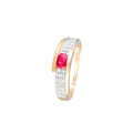 Bague "Jaipur" Diamants 0,28/28 & Rubis 0,48/1 - Or Jaune 375/1000