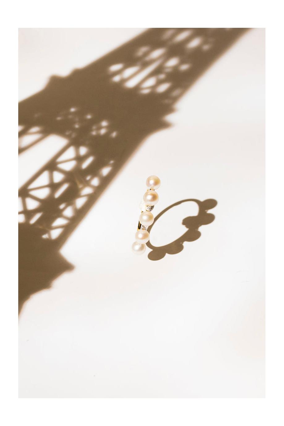 Bague Perle "Crown" 4Mm*5 Et Diamant 0,040