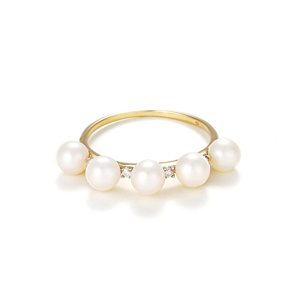 Bague Perle "Crown" 4Mm*5 Et Diamant 0,040