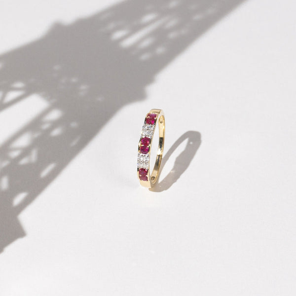 Bague "Yala" D 0,13/8 Ru 0,48/6 - Or Jaune 375/1000