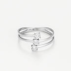 Bague "Nous Trois" D0,03/3 - Or Blanc 375/1000