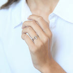 Bague "Nous Trois" D0,03/3 - Or Blanc 375/1000