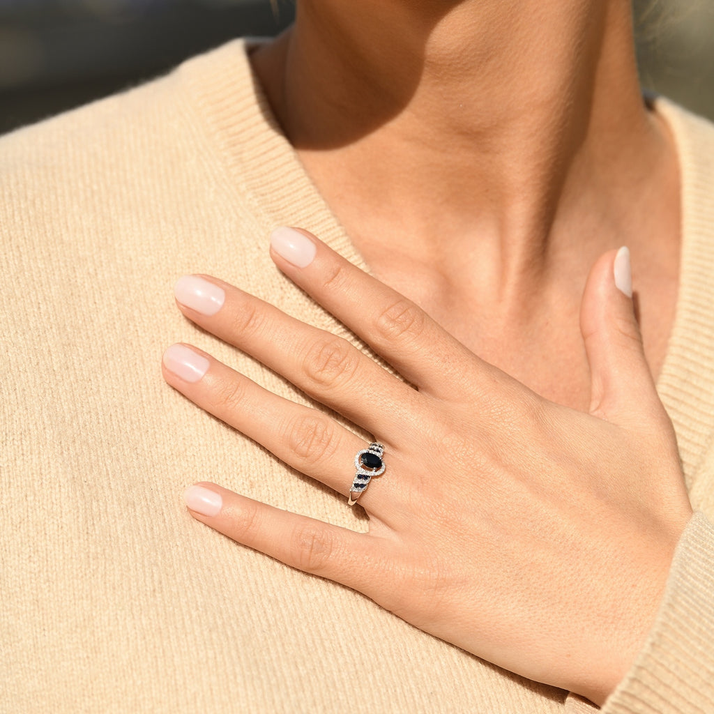 Bague "Siquijor" D 0,18/34 Sa 0,94/9 - Or Blanc 375/1000