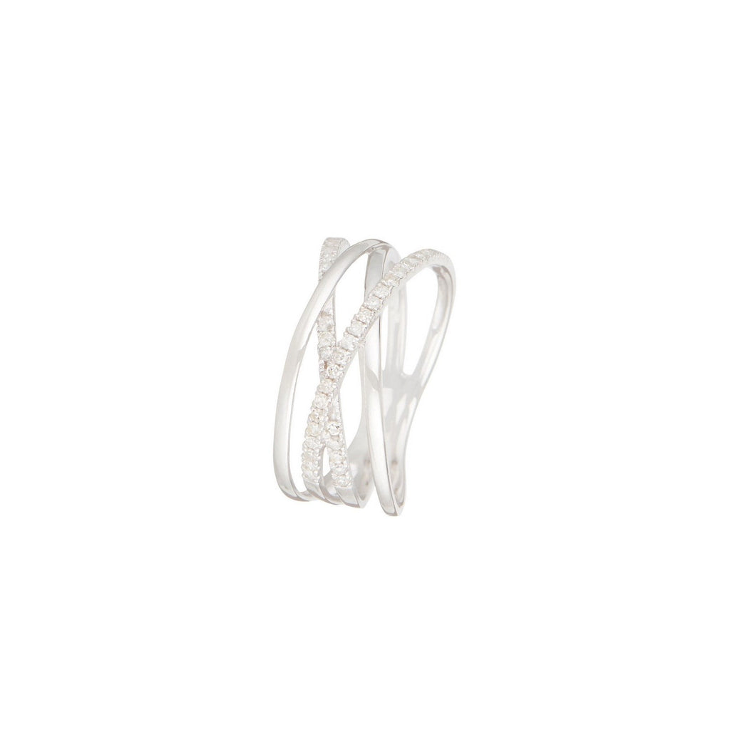 Bague "Lanao" D 0,22/40 - Or Blanc 375/1000