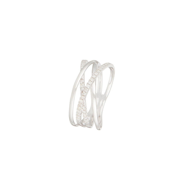 Bague "Lanao" D 0,22/40 - Or Blanc 375/1000