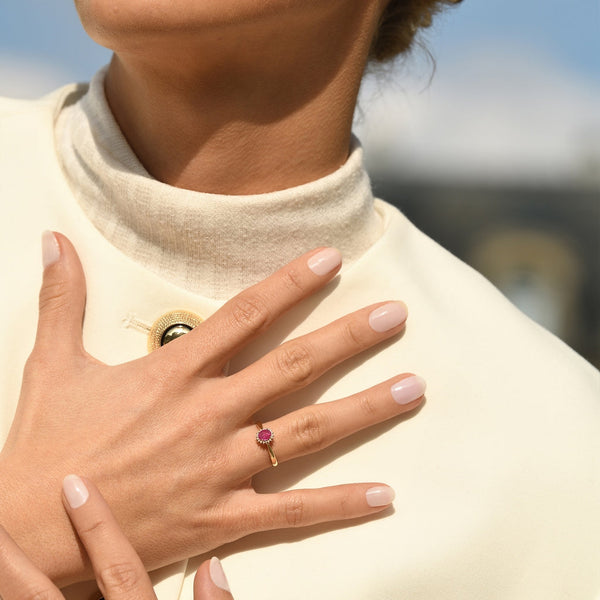 Bague "Capiz" D 0,06/18 Ru 0,55/1 - Or Jaune 375/1000