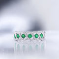 Bague "Green Tarlac" D0,056/16 Em 0,528/6 - Or Blanc 375/1000