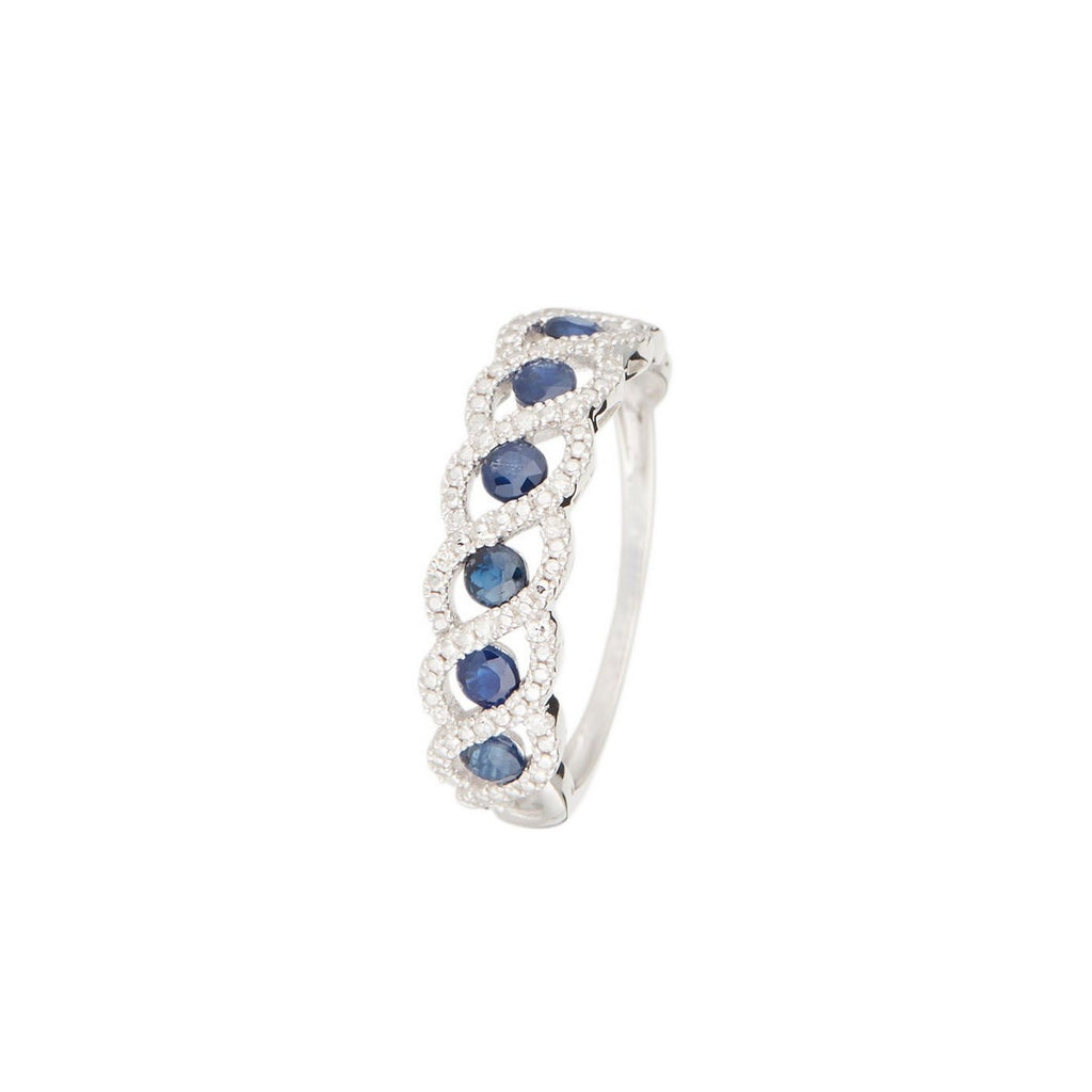 Bague "Tarlac" D 0,056/16 Sa 0,72/6 - Or Blanc 375/1000