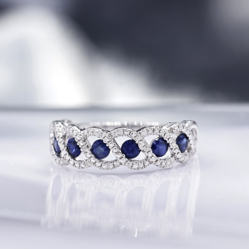 Bague "Tarlac" D 0,056/16 Sa 0,72/6 - Or Blanc 375/1000